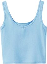 SweatyRocks Women's Sleeveless Casual Ribbed Knit Shirt Basic Crop Tank Top